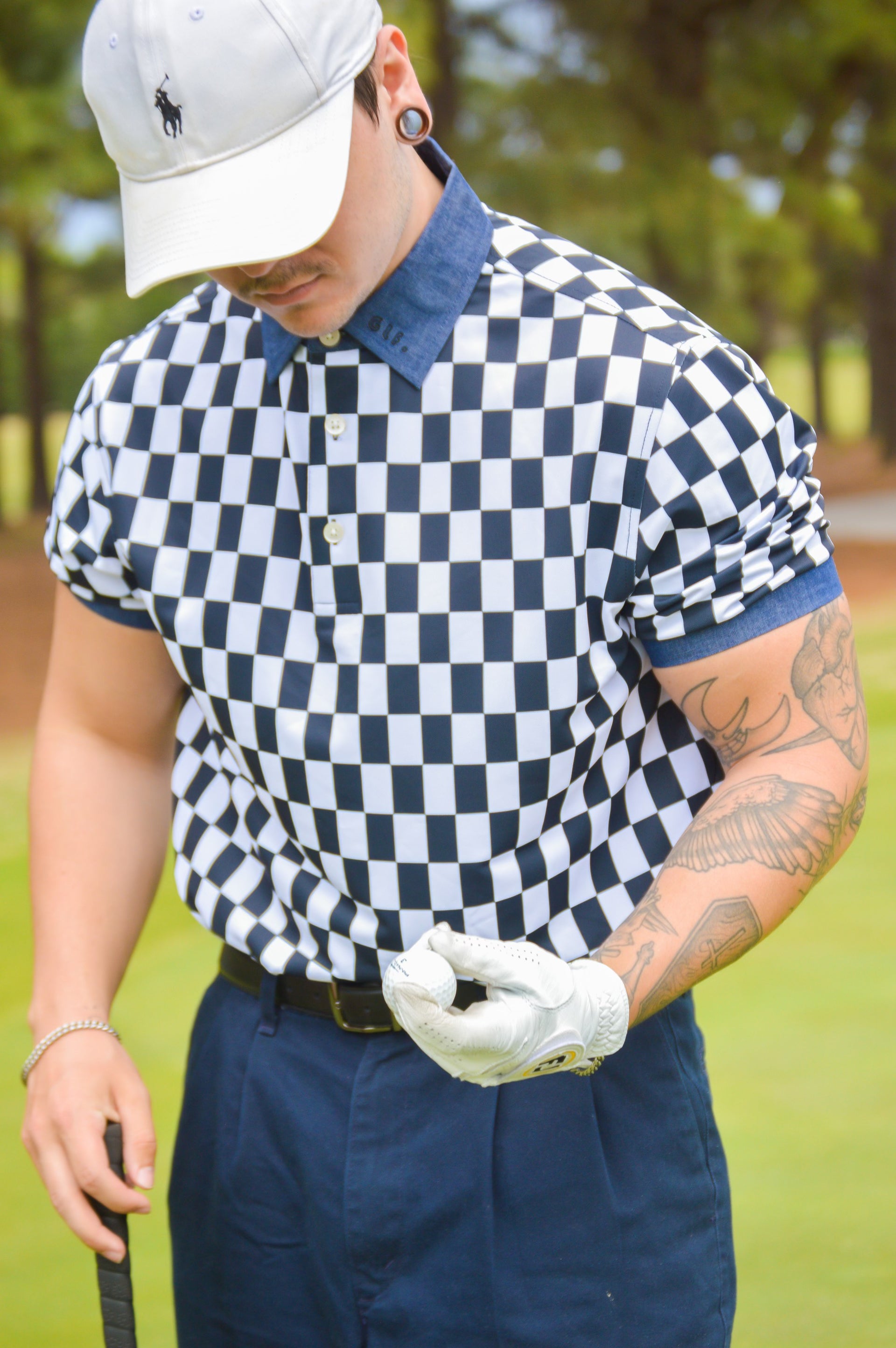 Checkered golf shop shirt